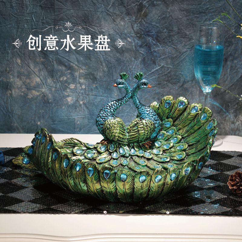 현대 중국 대형 과일 플레이트 장식의 공작 과일 플레이트 장식품 홈 가구 거실 커피 테이블